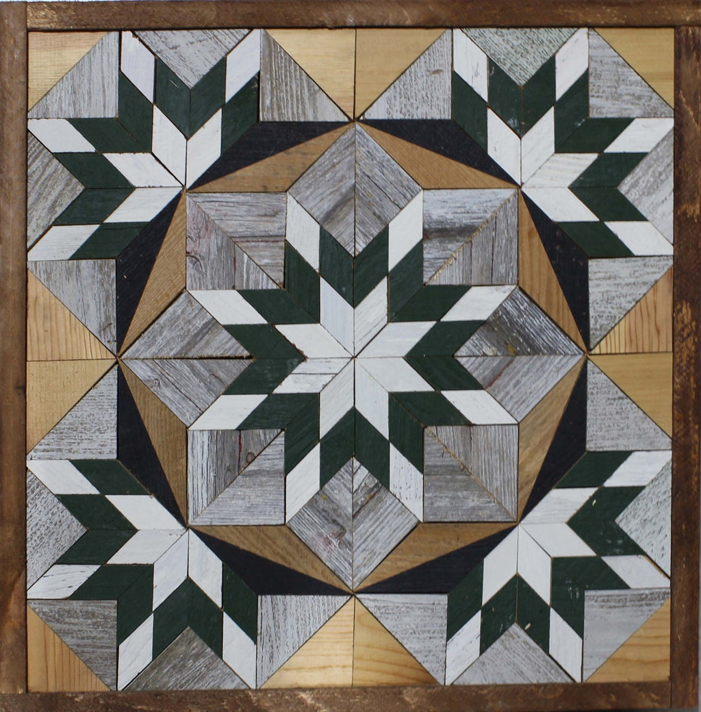 Amish Handmade Barn Quilt Wall Art – Reclaimed Barn Wood – 20.75” x 20.75” - Che Cose Belle