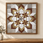 Amish Handmade Barn Quilt Wall Art – Reclaimed Barn Wood – 20.75” x 20.75” - Che Cose Belle