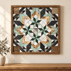 Amish Handmade Barn Quilt Wall Art – Reclaimed Barn Wood – 20.75” x 20.75” - Che Cose Belle