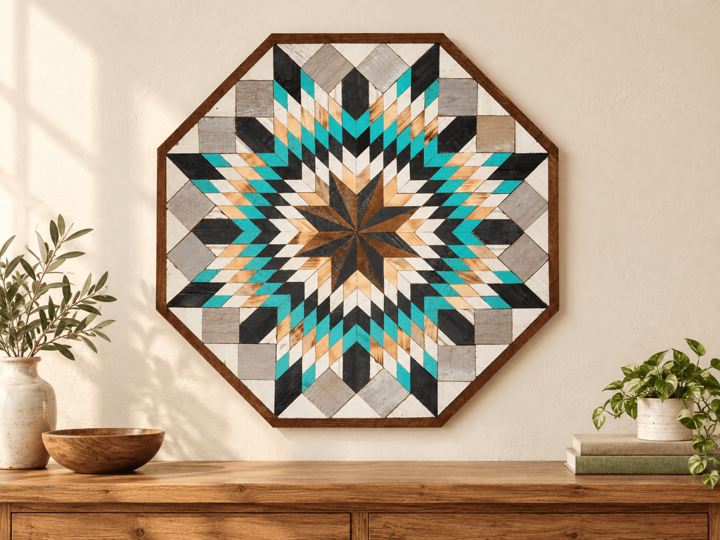 Amish Handmade Barn Quilt Wall Art – Reclaimed Barn Wood – 30.5” x 30.5” - Che Cose Belle