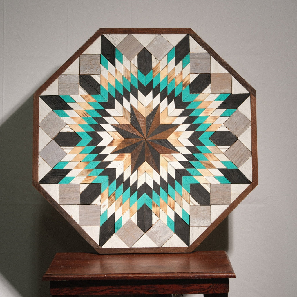 Amish Handmade Barn Quilt Wall Art – Reclaimed Barn Wood – 30.5” x 30.5” - Che Cose Belle