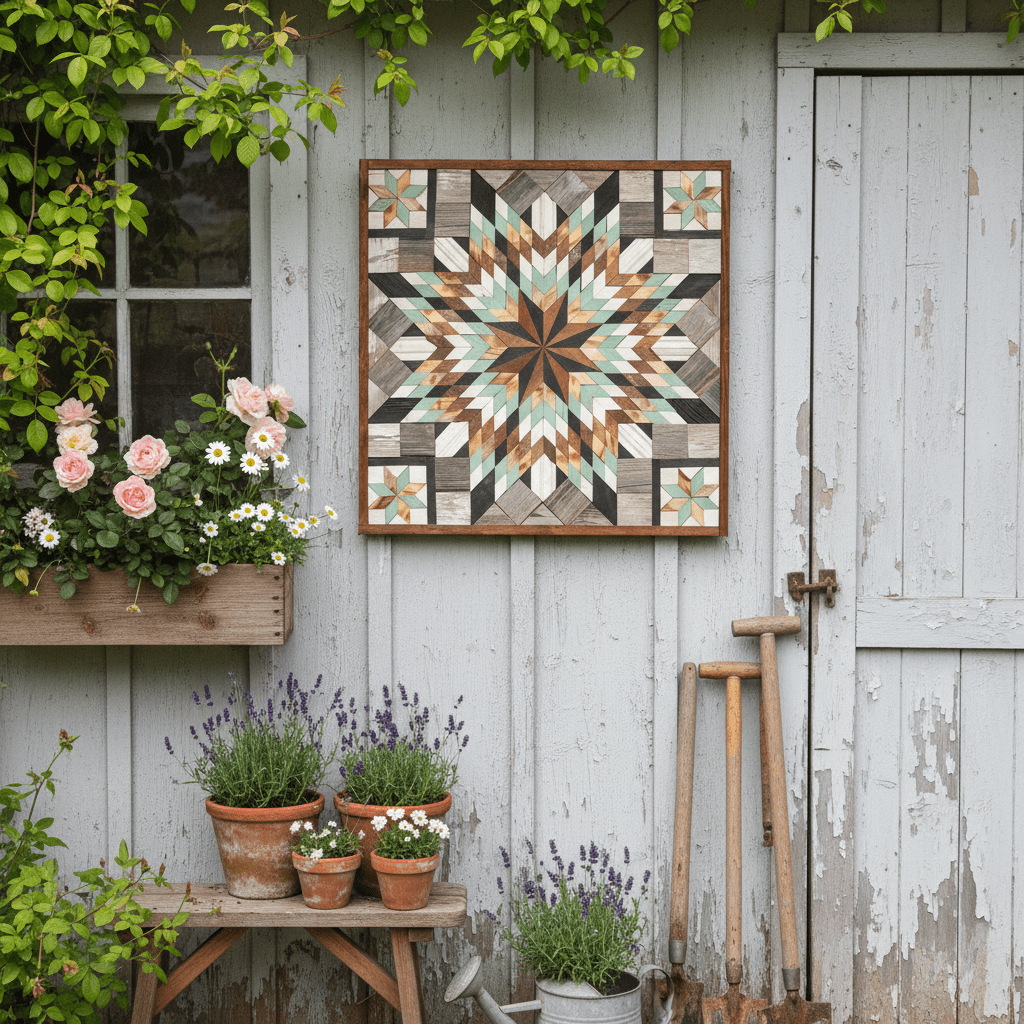 Amish Handmade Barn Quilt Wall Art – Reclaimed Barn Wood – 30.5” x 30.5” - Che Cose Belle