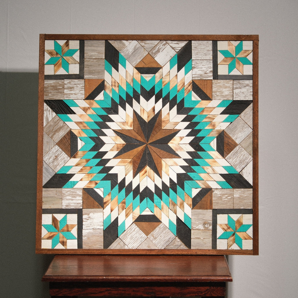 Amish Handmade Barn Quilt Wall Art – Reclaimed Barn Wood – 30.5” x 30.5” - Che Cose Belle