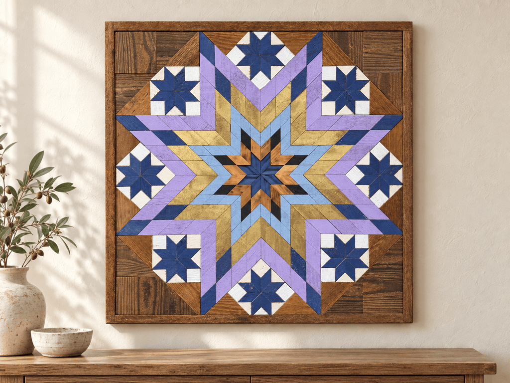 Amish Handmade Barn Quilt Wall Art – Reclaimed Barn Wood – 30.5” x 30.5” - Che Cose Belle