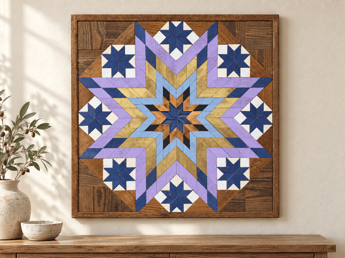 Amish Handmade Barn Quilt Wall Art – Reclaimed Barn Wood – 30.5” x 30.5” - Che Cose Belle