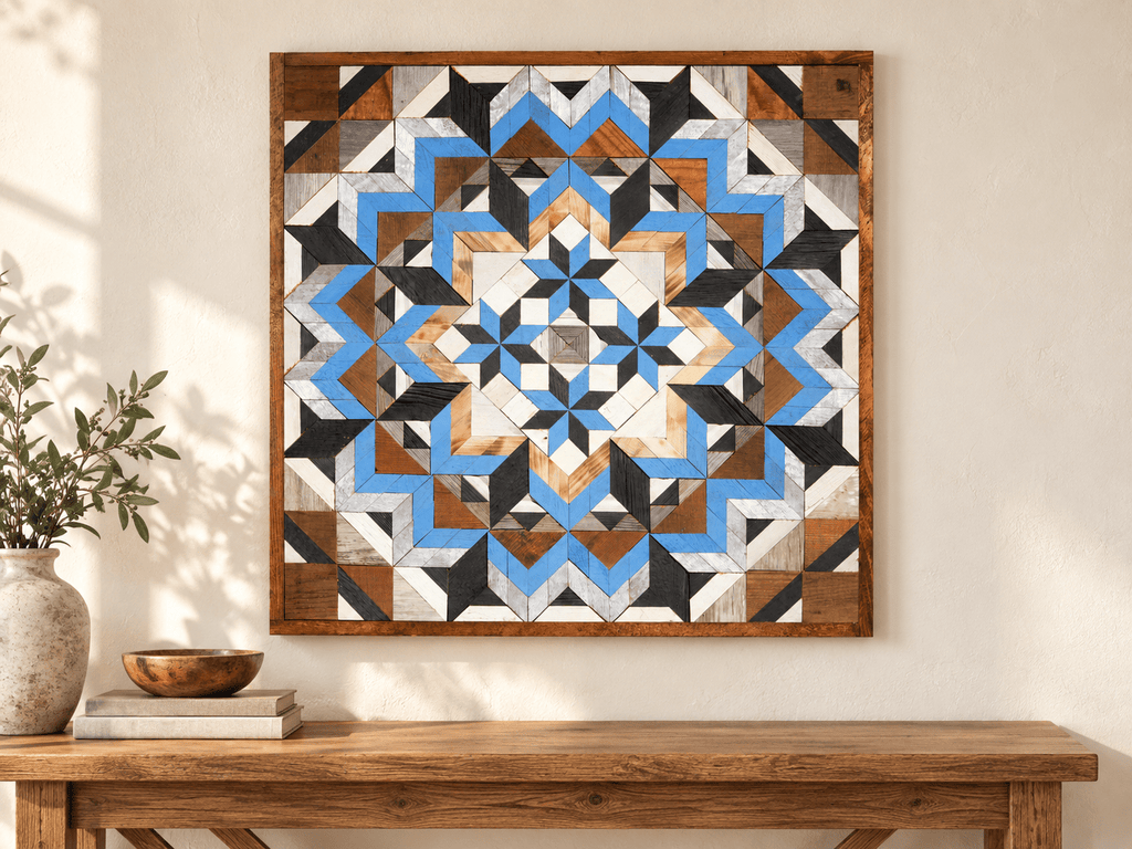 Amish Handmade Barn Quilt Wall Art – Reclaimed Barn Wood – 30.5” x 30.5” - Che Cose Belle