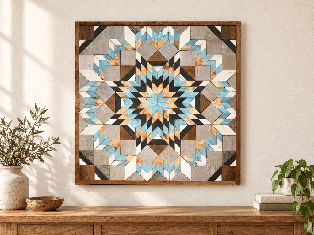 Amish Handmade Barn Quilt Wall Art – Reclaimed Barn Wood – 30.5” x 30.5” - Che Cose Belle
