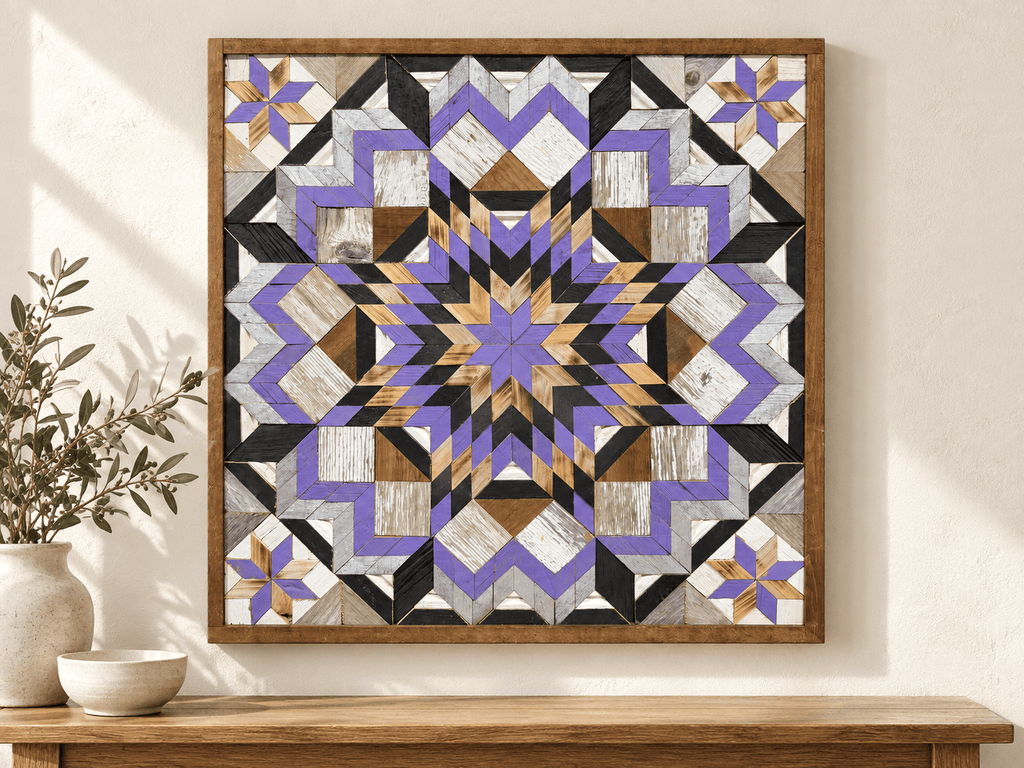 Amish Handmade Barn Quilt Wall Art – Reclaimed Barn Wood – 30.5” x 30.5” - Che Cose Belle