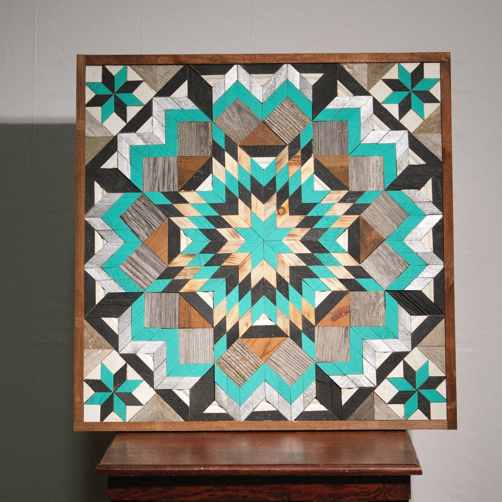 Amish Handmade Barn Quilt Wall Art – Reclaimed Barn Wood – 30.5” x 30.5” - Che Cose Belle