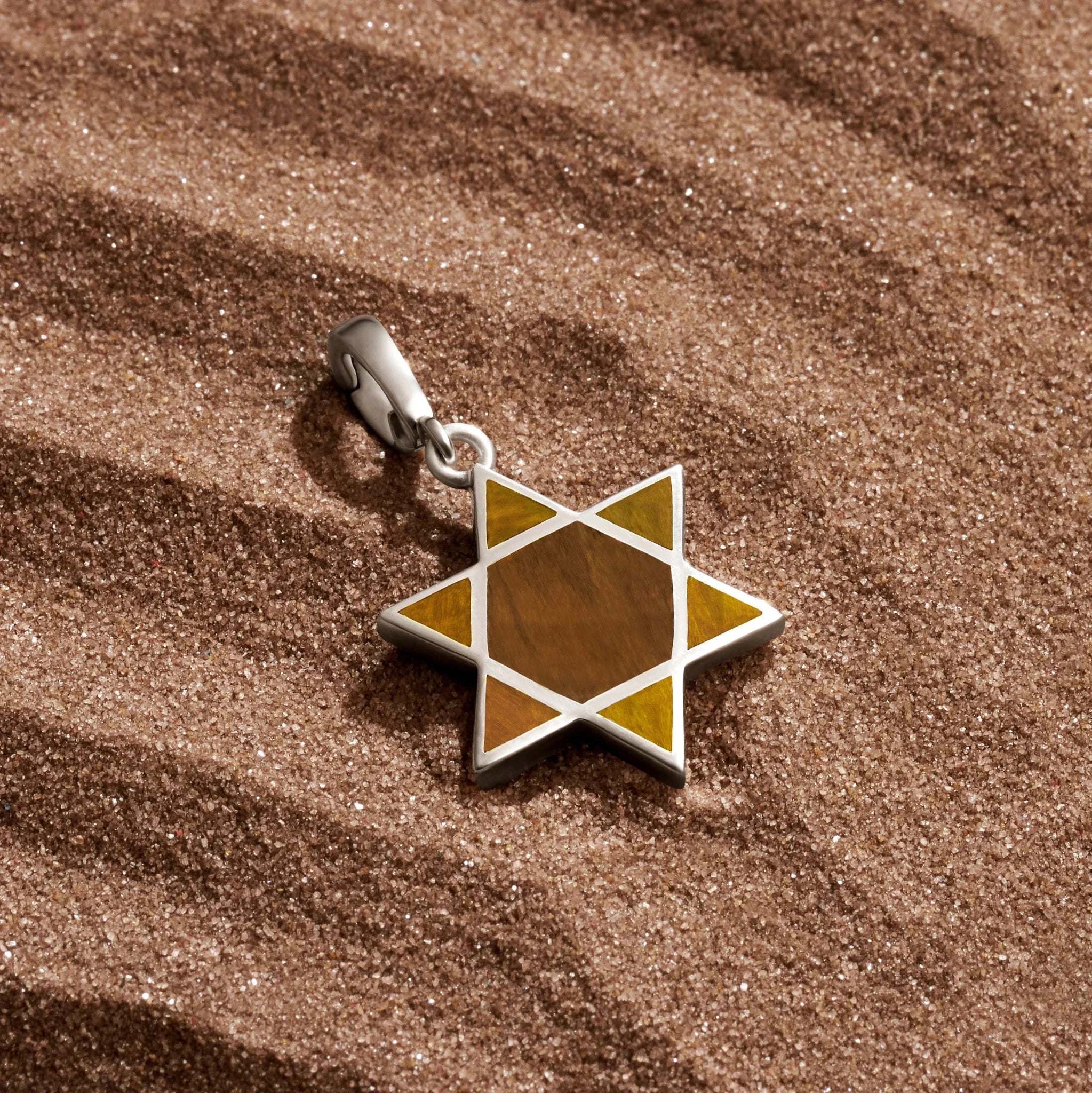 Ancestral Protector - Tiger’s Eye Star of David Charm - Che Cose Belle