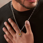 Ancestral Protector - Tiger’s Eye Star of David Charm - Che Cose Belle