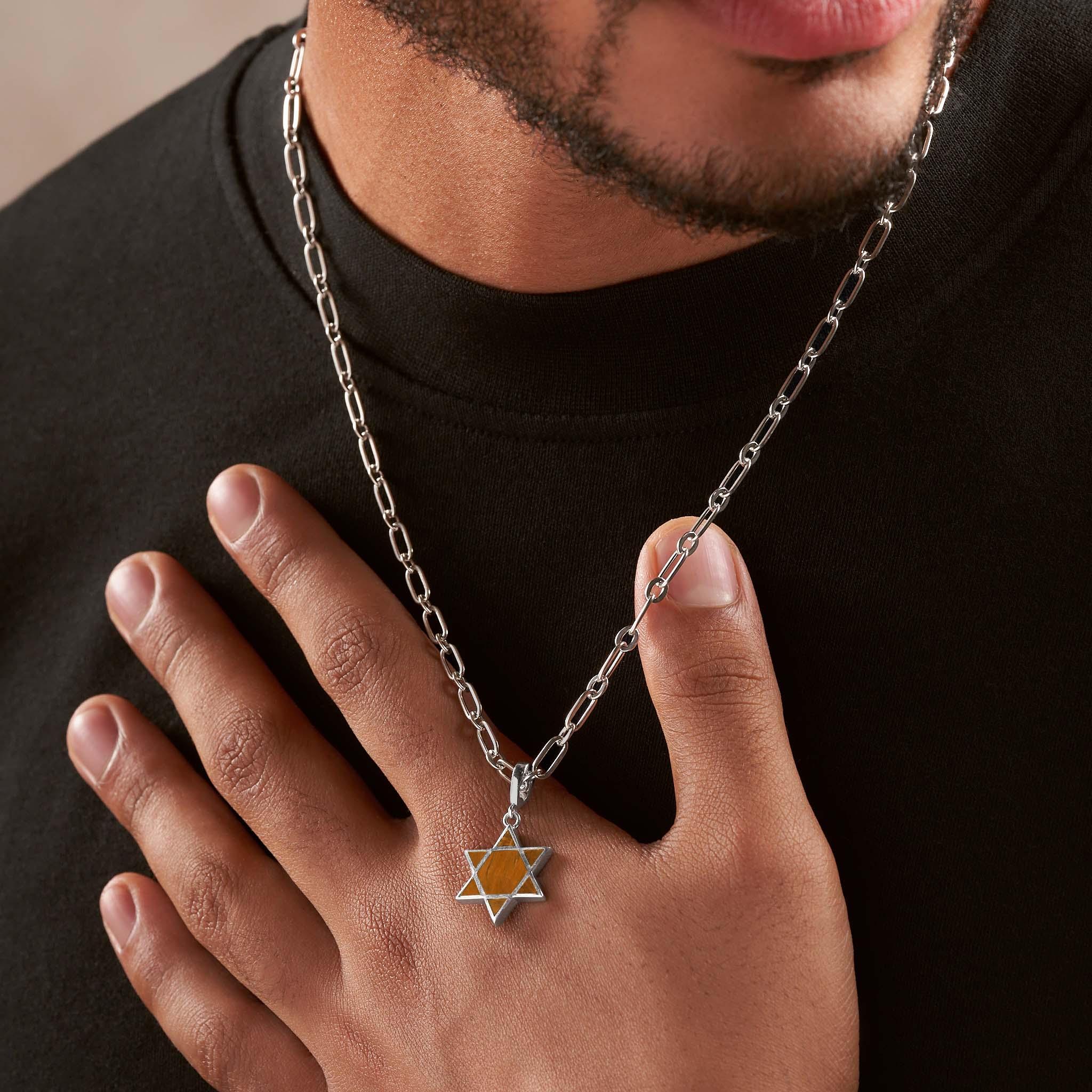 Ancestral Protector - Tiger’s Eye Star of David Charm - Che Cose Belle