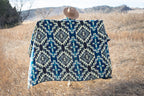 Andean Alpaca Wool Blanket - Blue Chakana - Che Cose Belle