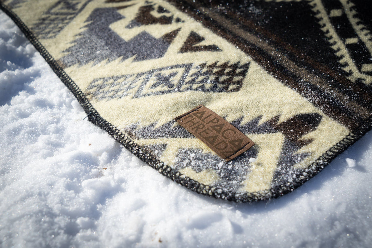 Andean Alpaca Wool Blanket - Slate - Che Cose Belle