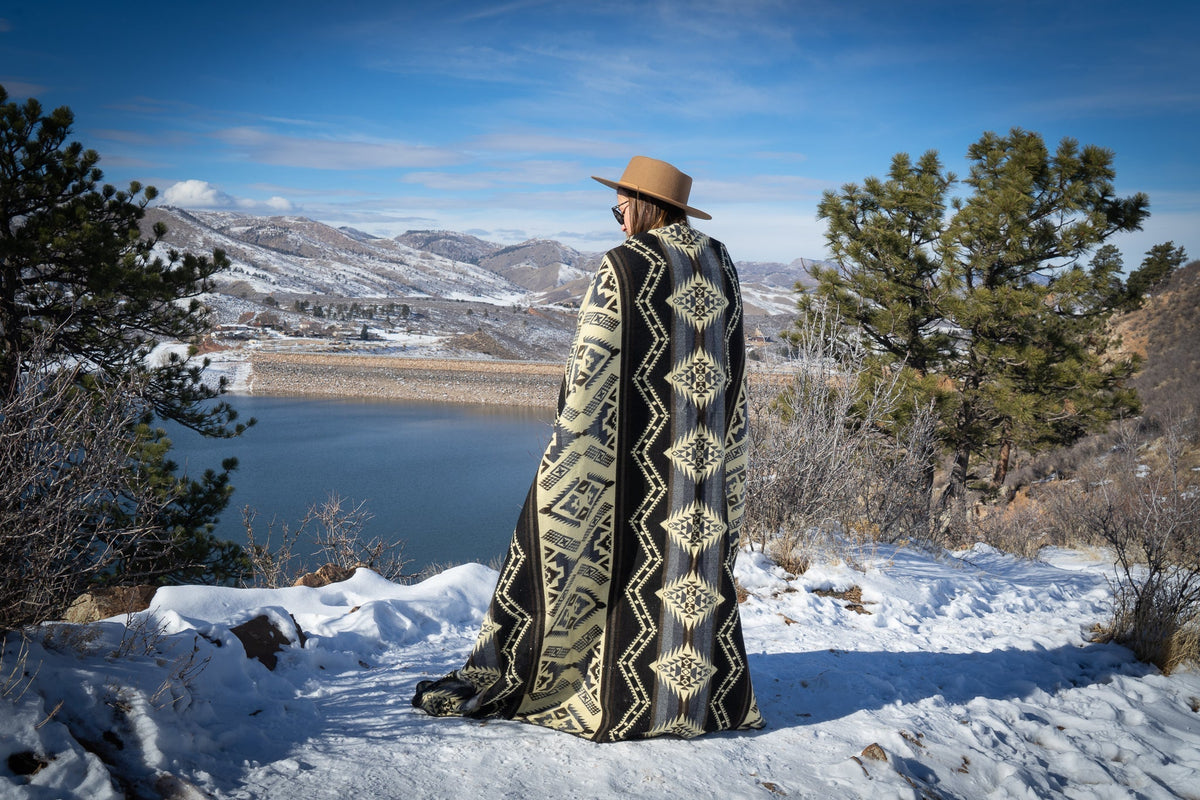 Andean Alpaca Wool Blanket - Slate - Che Cose Belle