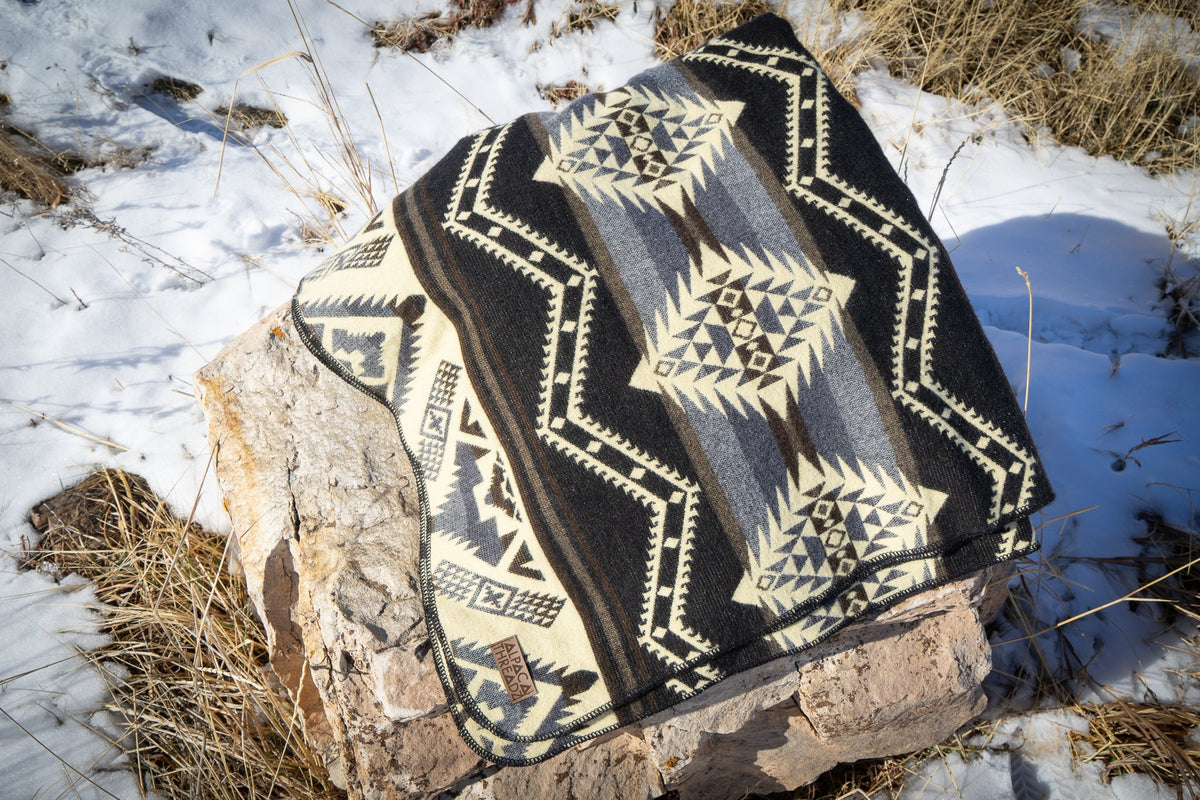 Andean Alpaca Wool Blanket - Slate - Che Cose Belle