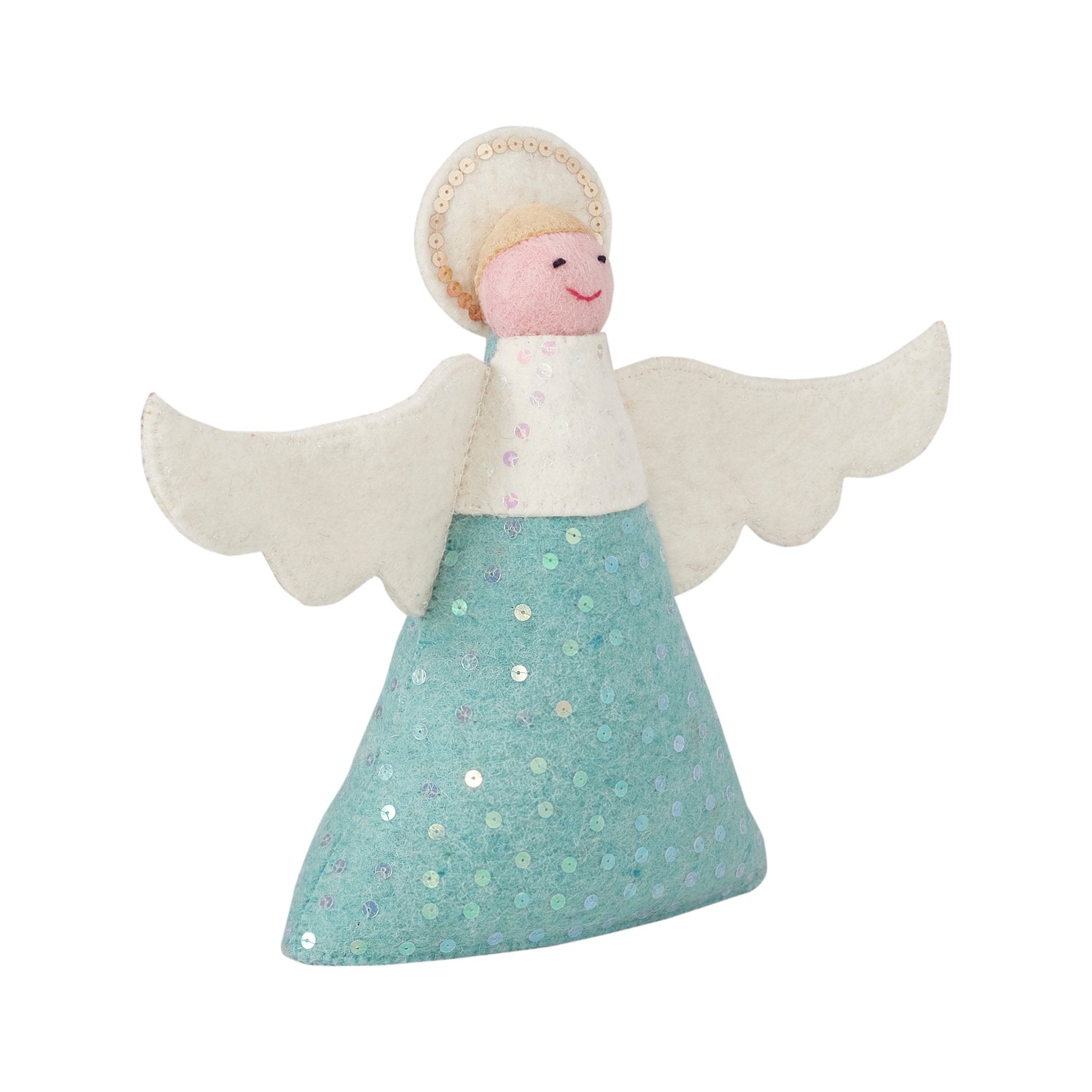 Handmade Blue Angel Christmas Tree Topper Arcadia Home