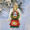 Angel with Bell Sculpted Hand-Painted Christmas Figurine by G. DeBrekht - Christmas Santa Snowman Decor - 657101 - Che Cose Belle
