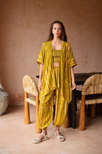 Angela Short Kimono Duster in Lemongrass - Che Cose Belle