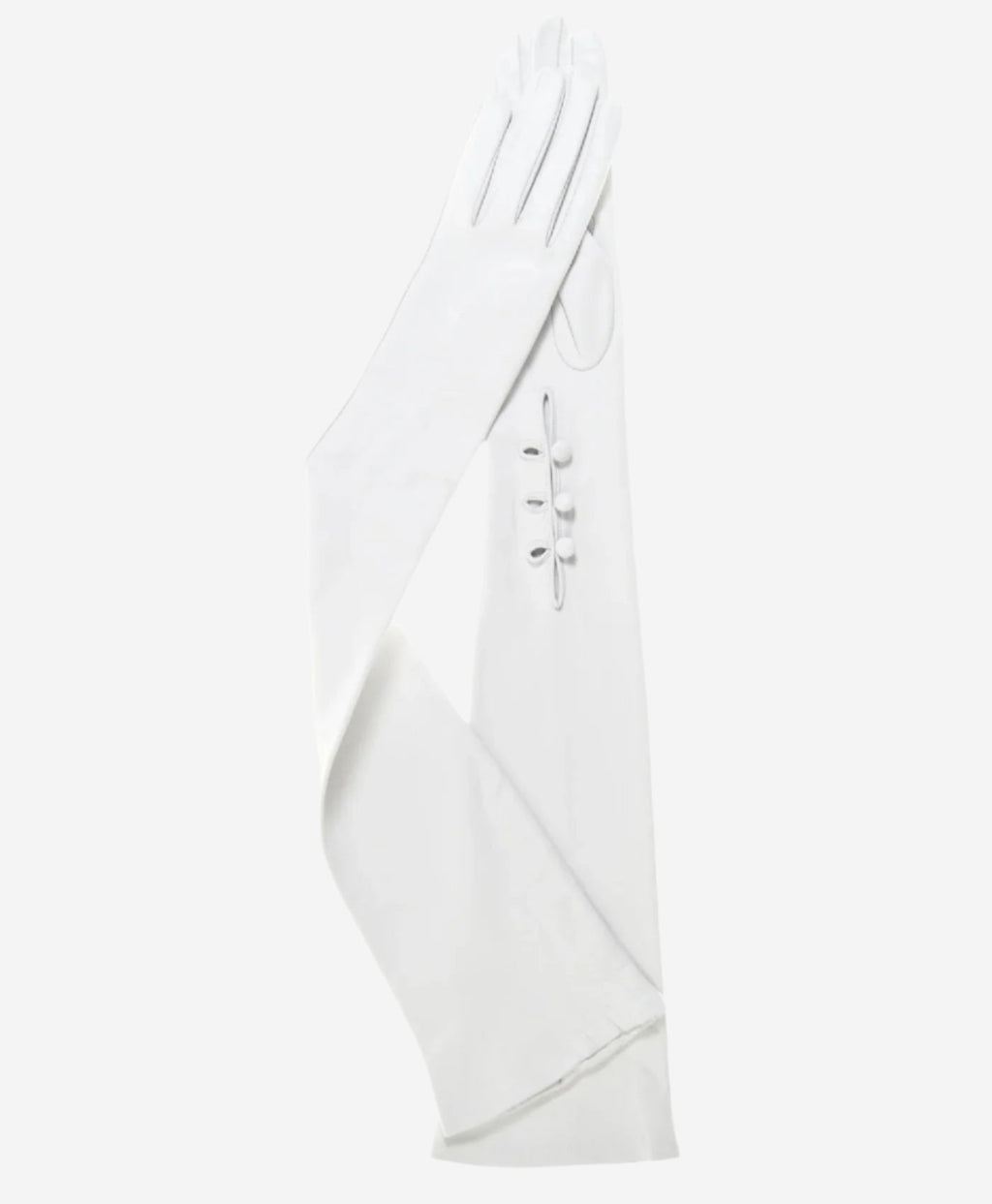 Angelina (ivory) - Italian silk lined 16-button length leather bridal / opera gloves - Che Cose Belle