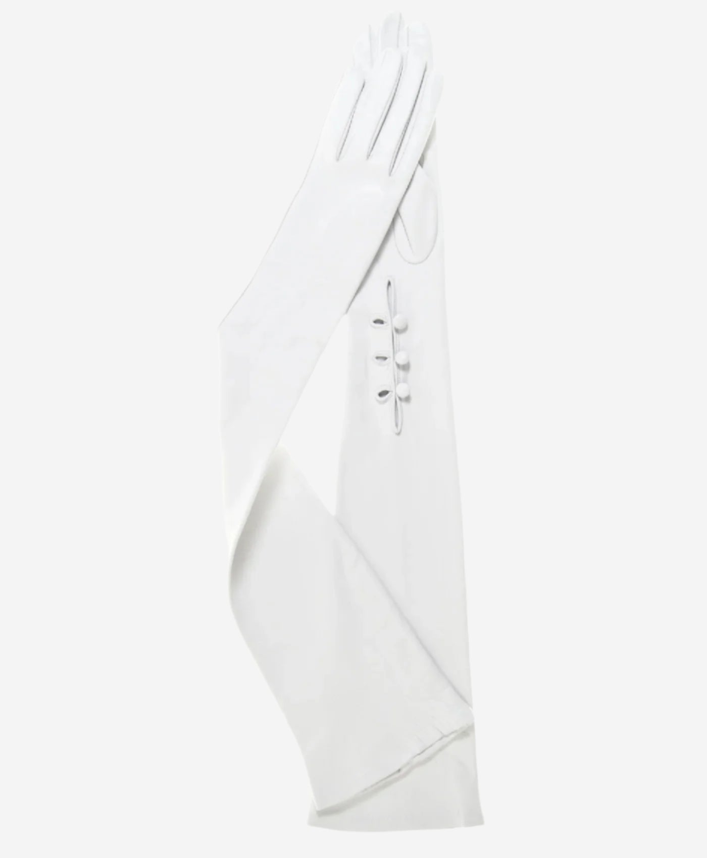 Angelina (ivory) - Italian silk lined 16-button length leather bridal / opera gloves - Che Cose Belle