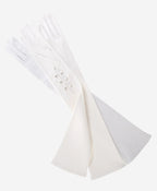 Angelina (ivory) - Italian silk lined 16-button length leather bridal / opera gloves - Che Cose Belle