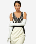 Angelina (ivory) - Italian silk lined 16-button length leather bridal / opera gloves - Che Cose Belle