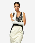 Angelina (ivory) - Italian silk lined 8-button length leather bridal / opera gloves - Che Cose Belle