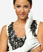 Angelina (ivory) - Italian silk lined 8-button length leather bridal / opera gloves - Che Cose Belle