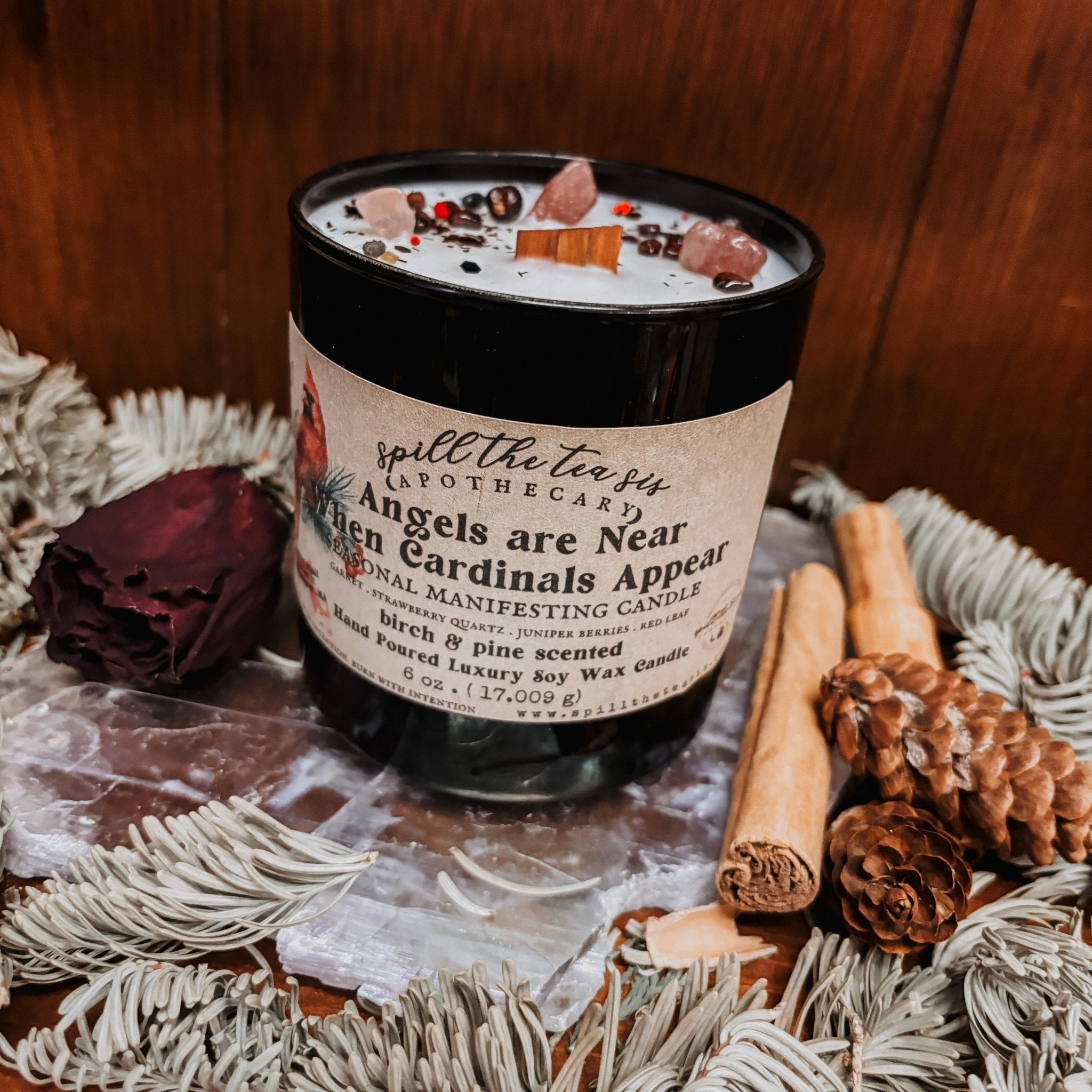 Angels Are Near When Cardinals Appear Candle | Memorial & Intention Candle - Che Cose Belle