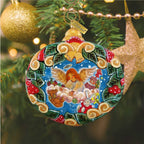 Angel's Gift Wreath Sculpted Hand-Painted Christmas Ornament by G. DeBrekht - Nativity Holiday Decor - 610314 - Che Cose Belle