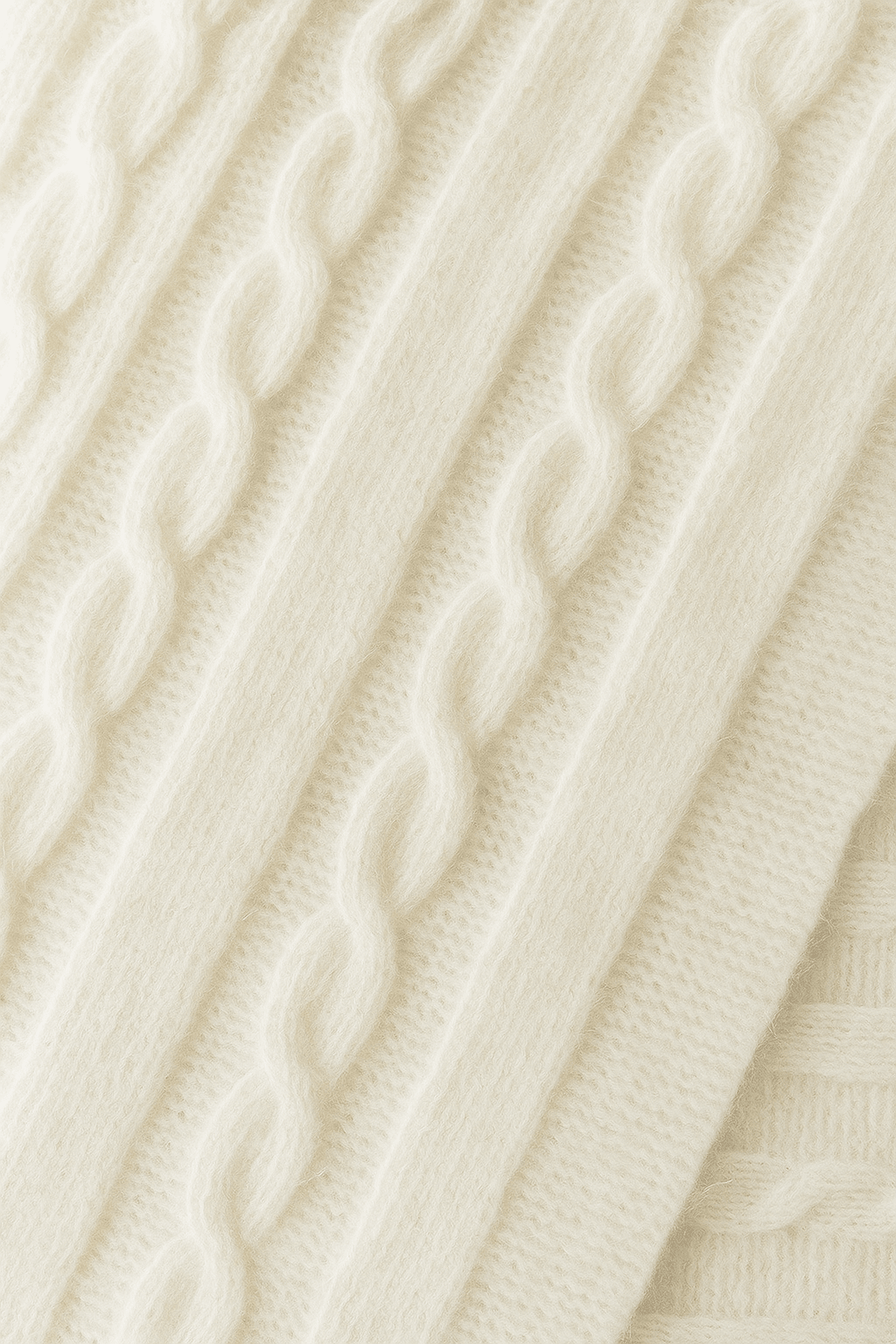 Angora and Wool | Knit Scarf (solid, beige) - Che Cose Belle