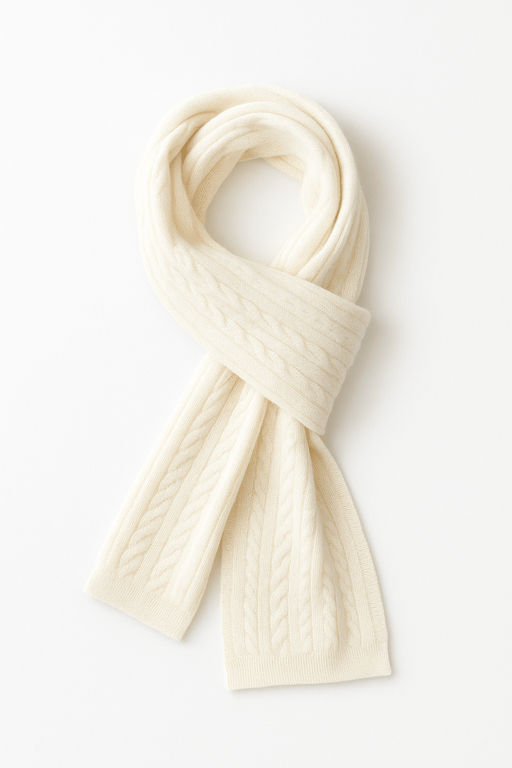 Angora and Wool | Knit Scarf (solid, beige) - Che Cose Belle