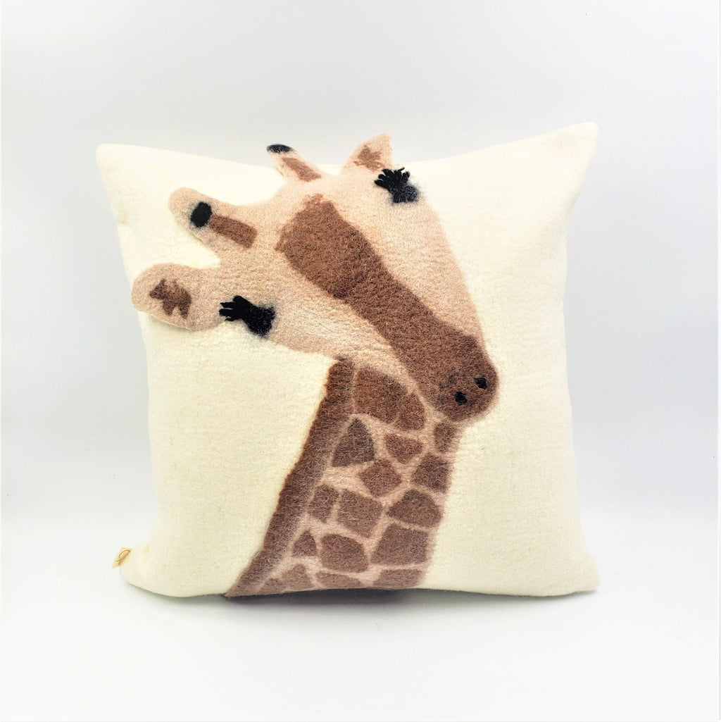 Animal Jungle Giraffe Wool Throw Pillow - Che Cose Belle
