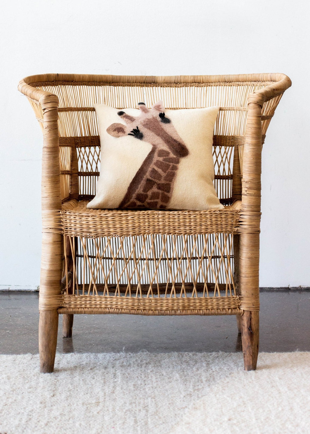 Animal Jungle Giraffe Wool Throw Pillow - Che Cose Belle