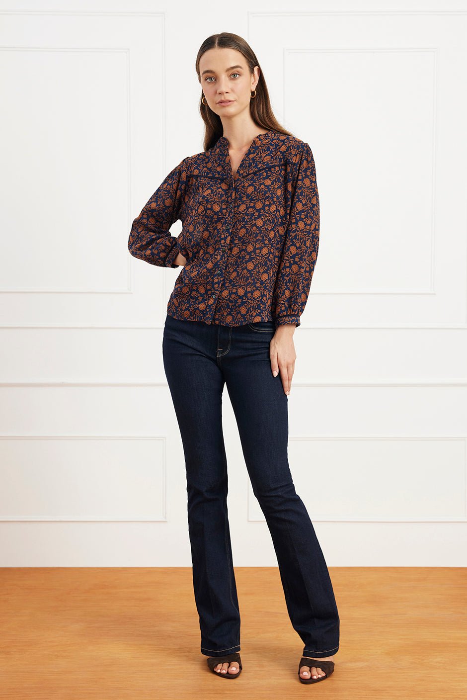 Anna Shirt in Navy Batik - Che Cose Belle