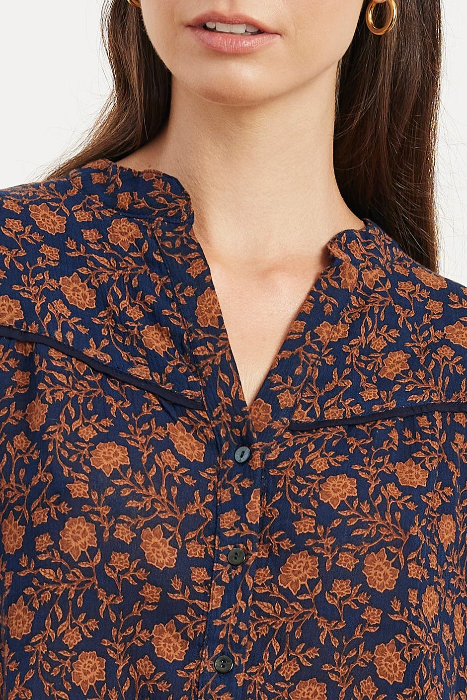 Anna Shirt in Navy Batik - Che Cose Belle