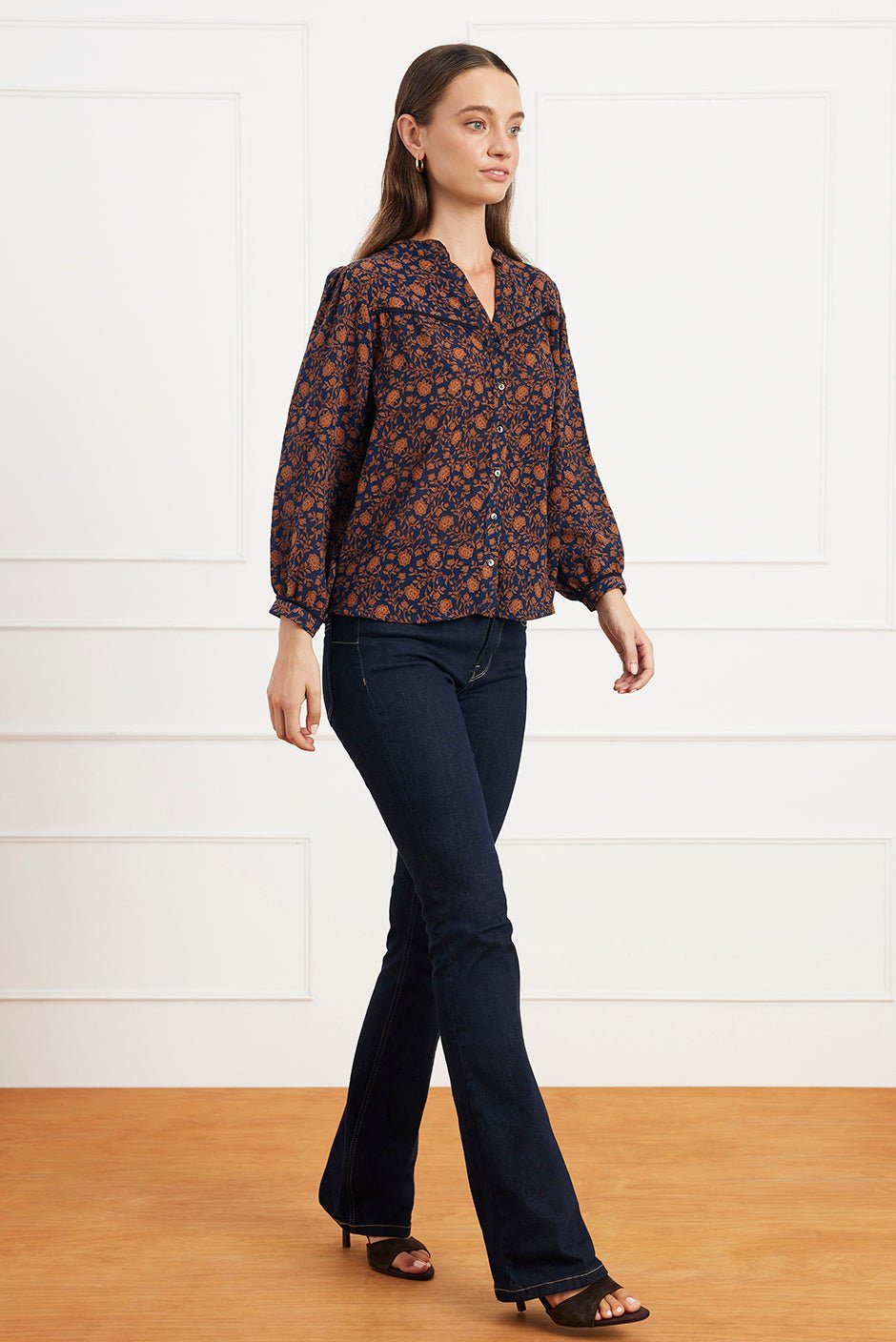 Anna Shirt in Navy Batik - Che Cose Belle