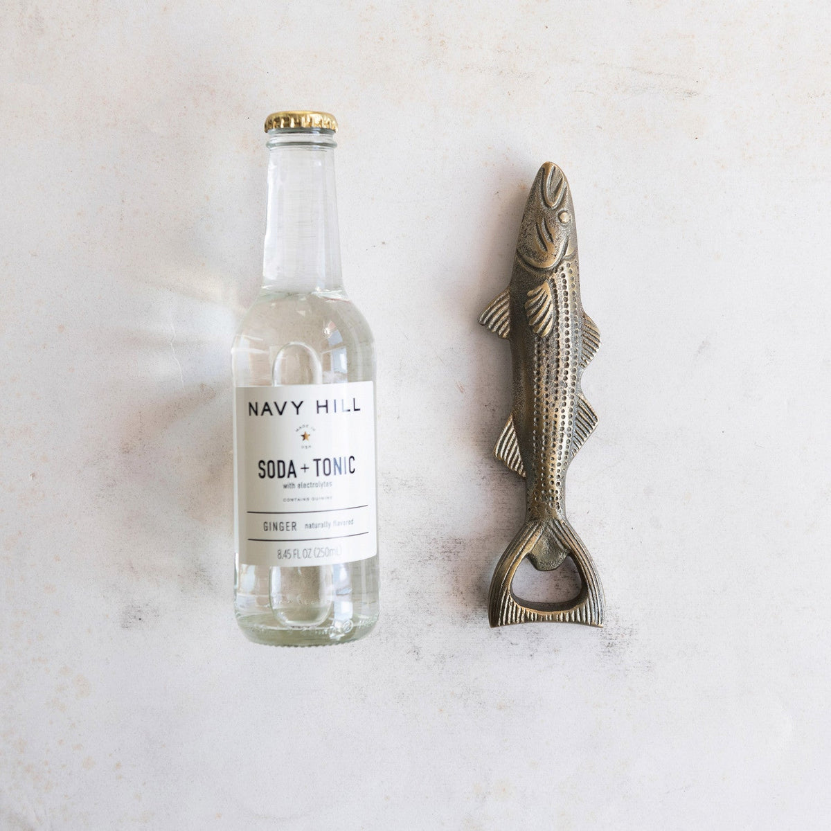 Antique Gold Aluminum Fish Bottle Opener - Che Cose Belle