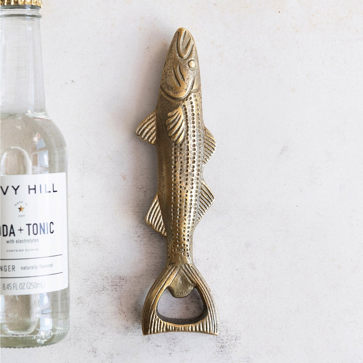 Antique Gold Aluminum Fish Bottle Opener - Che Cose Belle