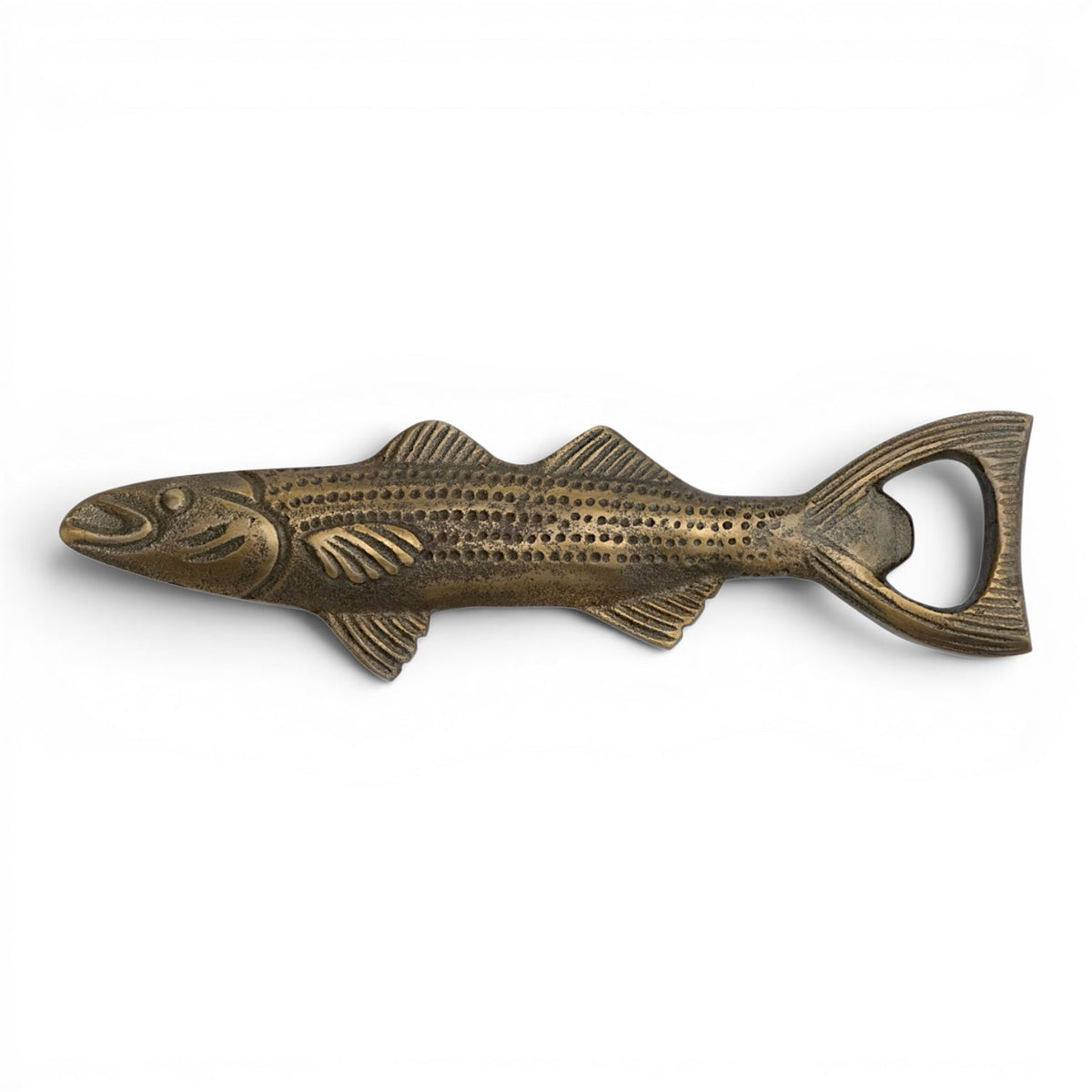 Antique Gold Aluminum Fish Bottle Opener - Che Cose Belle