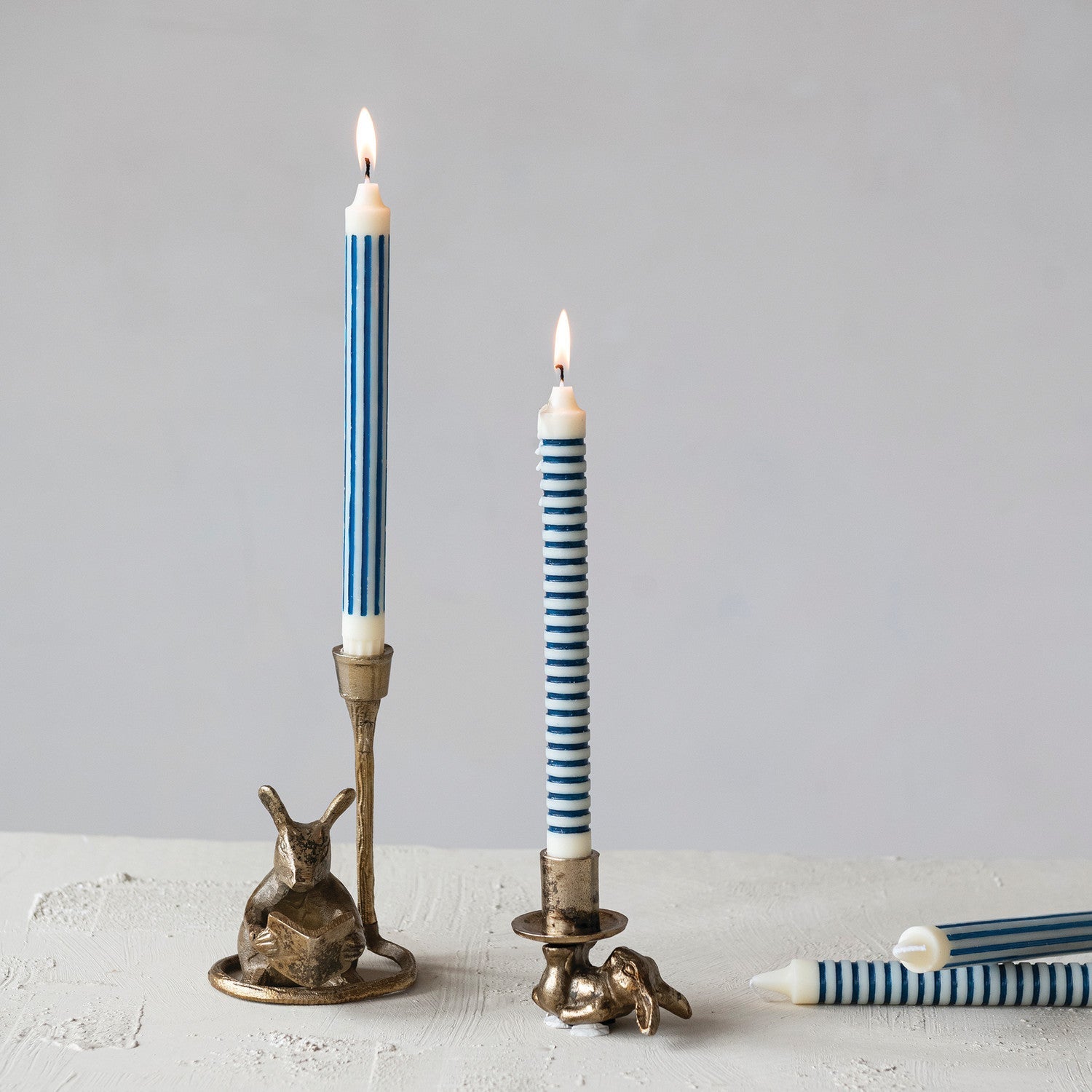 Antique Gold Aluminum Mouse Taper Candle Holder - Che Cose Belle