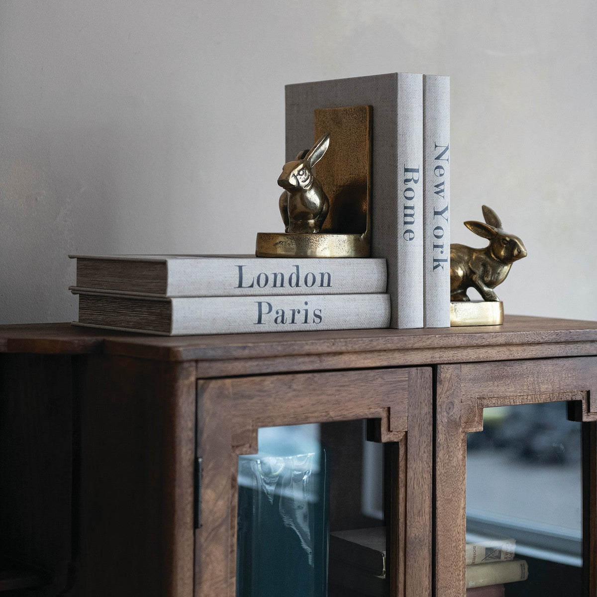 Antique Gold Aluminum Rabbit Bookends - Che Cose Belle