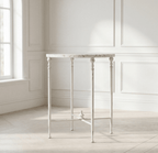 Antiqued Metal Round Side Table - Che Cose Belle