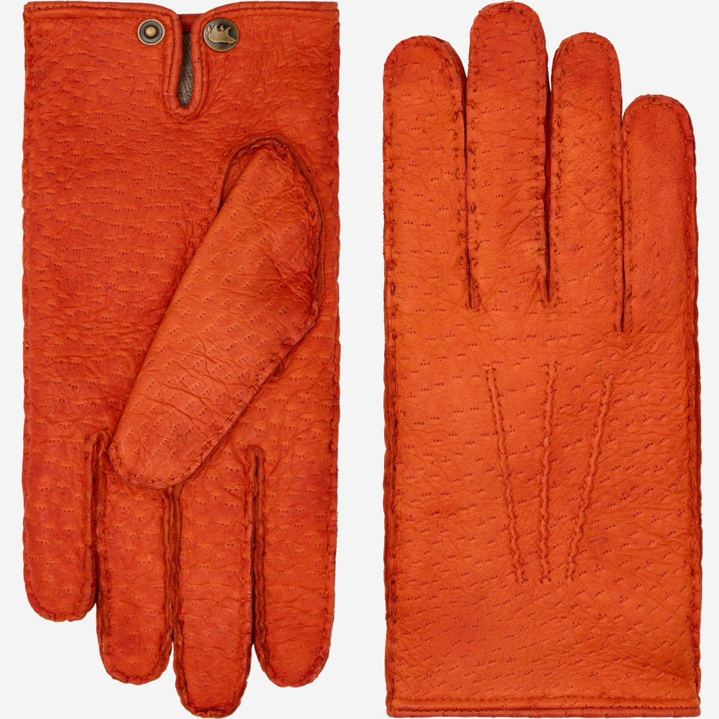 Antonio (orange) - Luxurious Italian peccary leather gloves with cashmere lining - Che Cose Belle