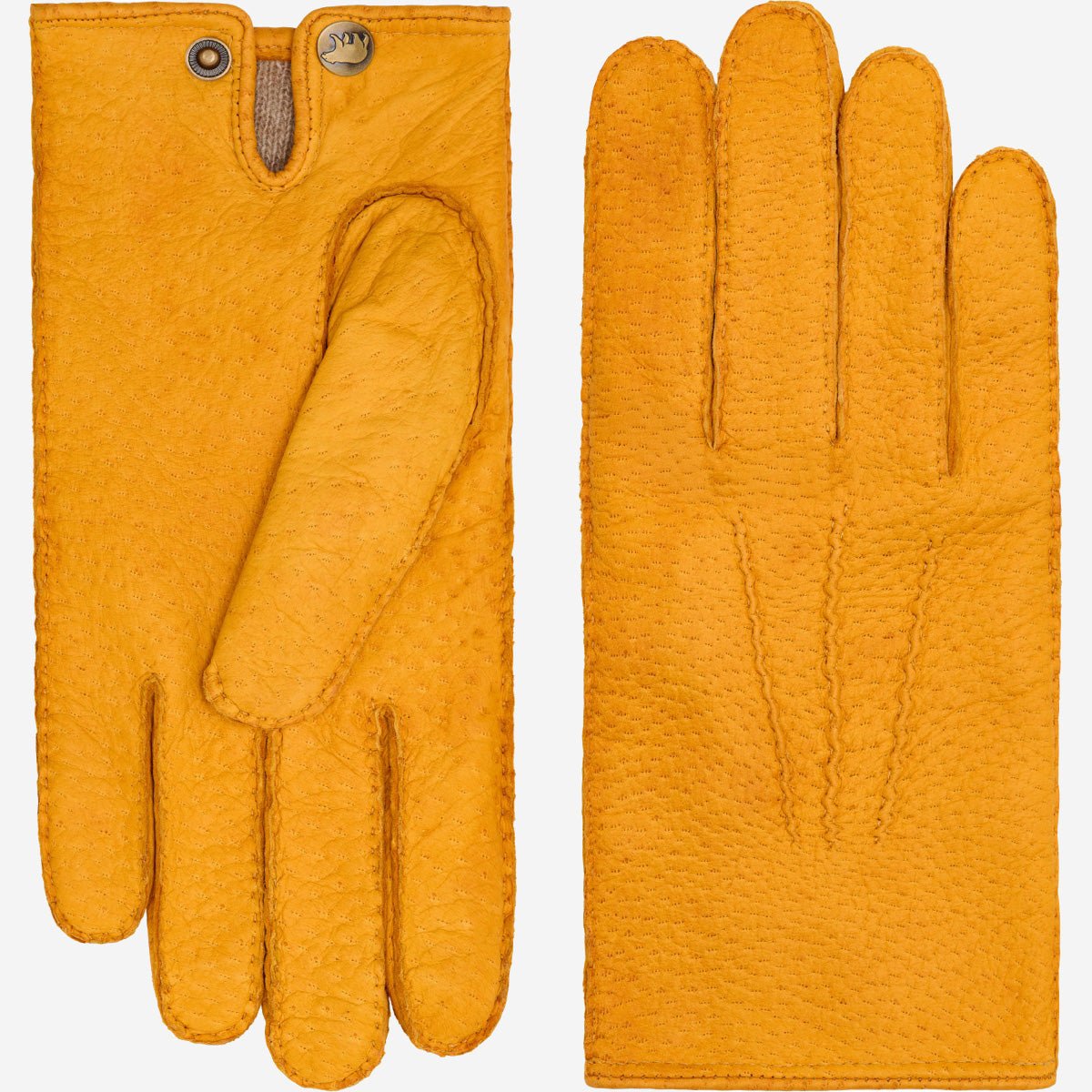 Antonio (yellow) - Luxurious Italian peccary leather gloves with cashmere lining - Che Cose Belle