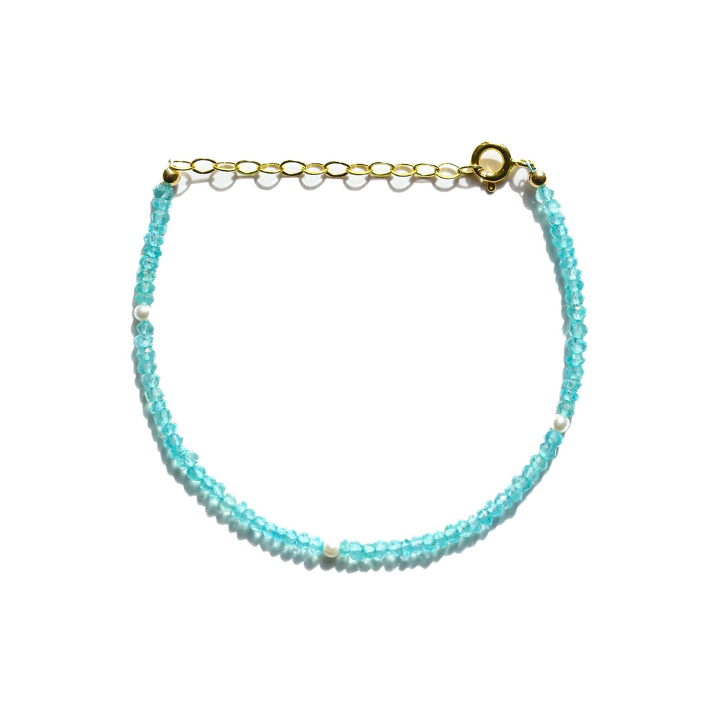 Apatite and Pearl Beaded Bracelet - Che Cose Belle
