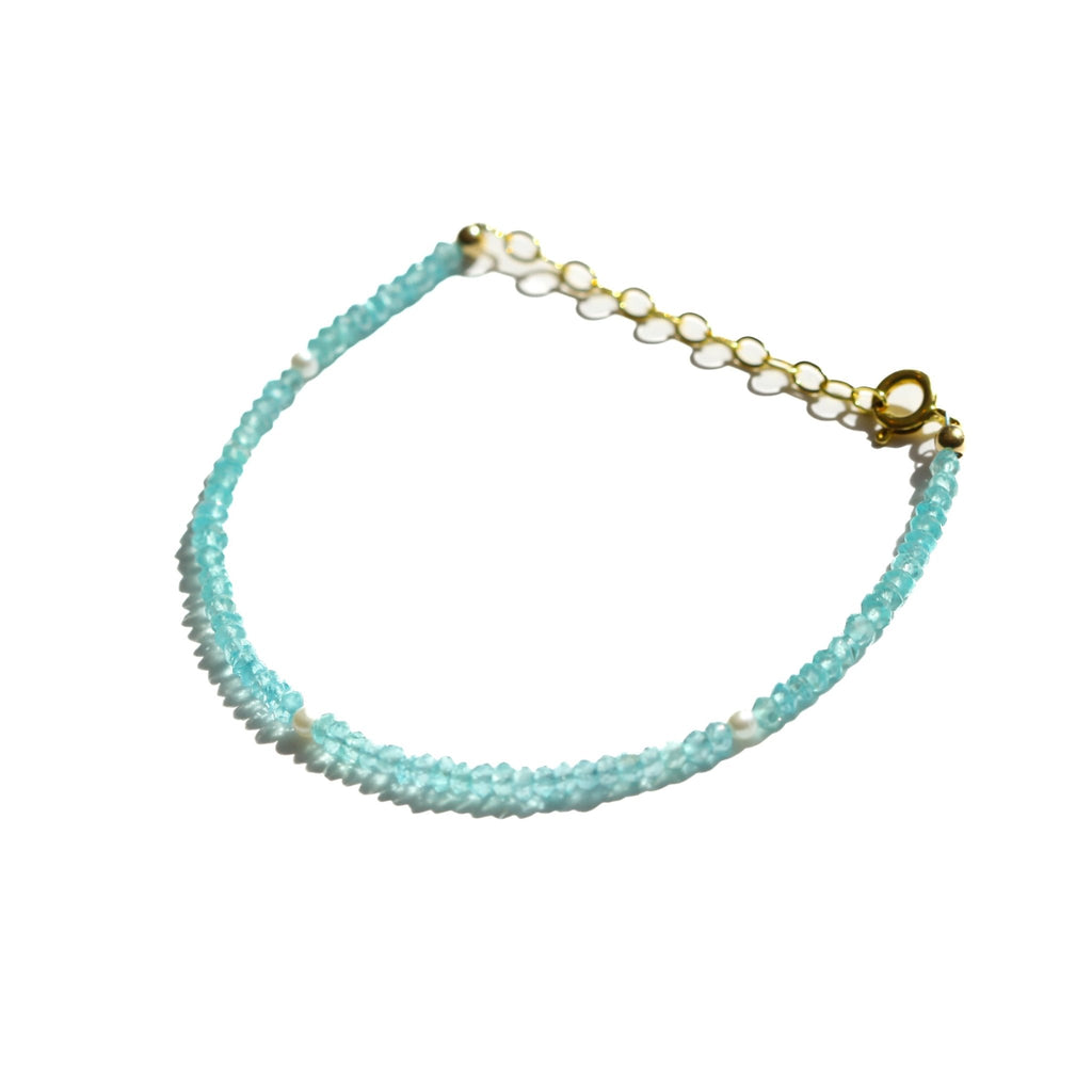 Apatite and Pearl Beaded Bracelet - Che Cose Belle
