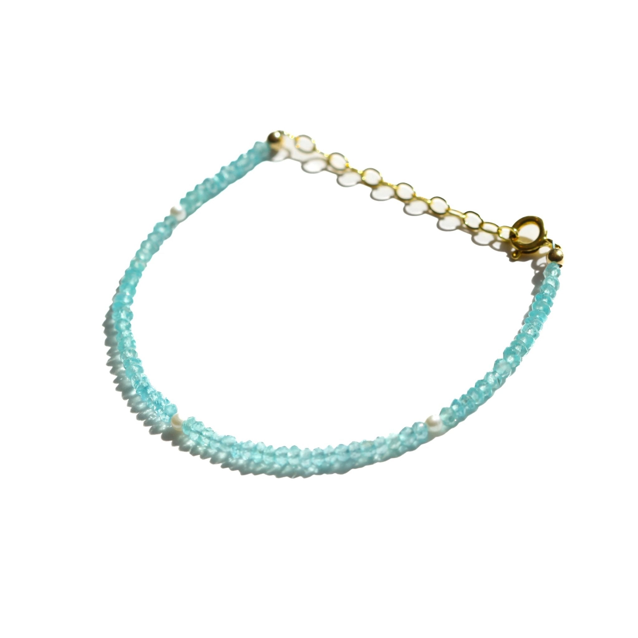 Apatite and Pearl Beaded Bracelet - Che Cose Belle