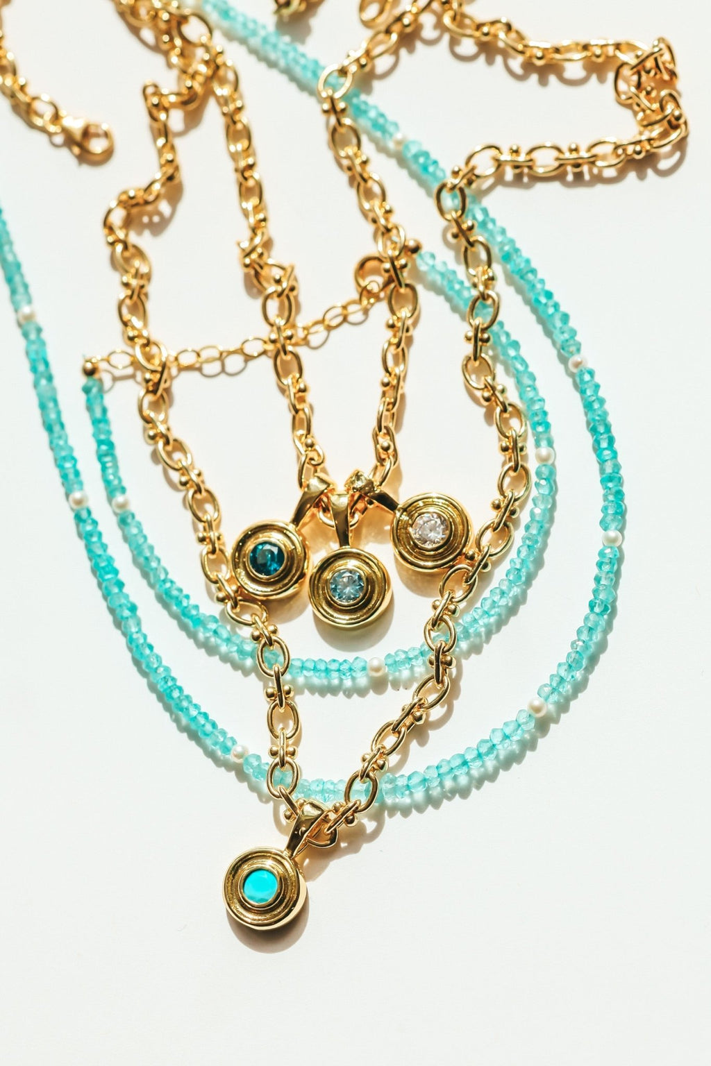 Apatite and Pearl Beaded Bracelet - Che Cose Belle